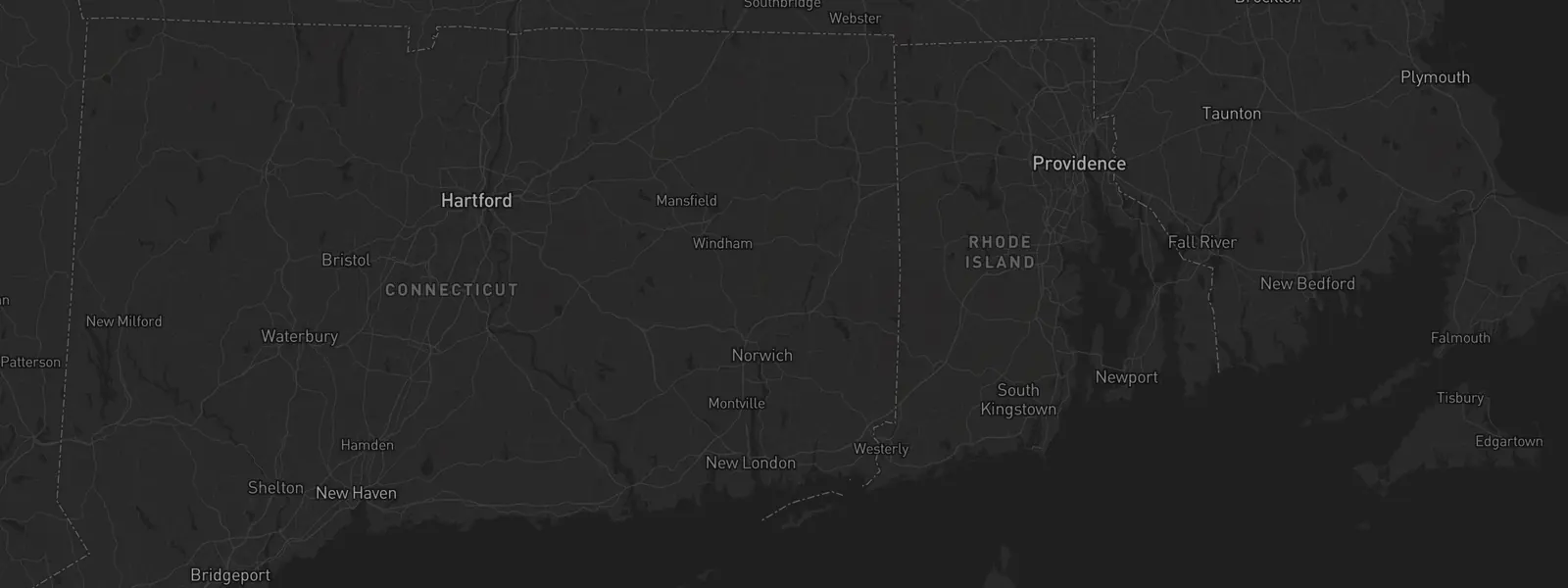Map of Rhode Island with neighboring Connecticut and Massachusetts, with Apex headquarters marked in Warwick